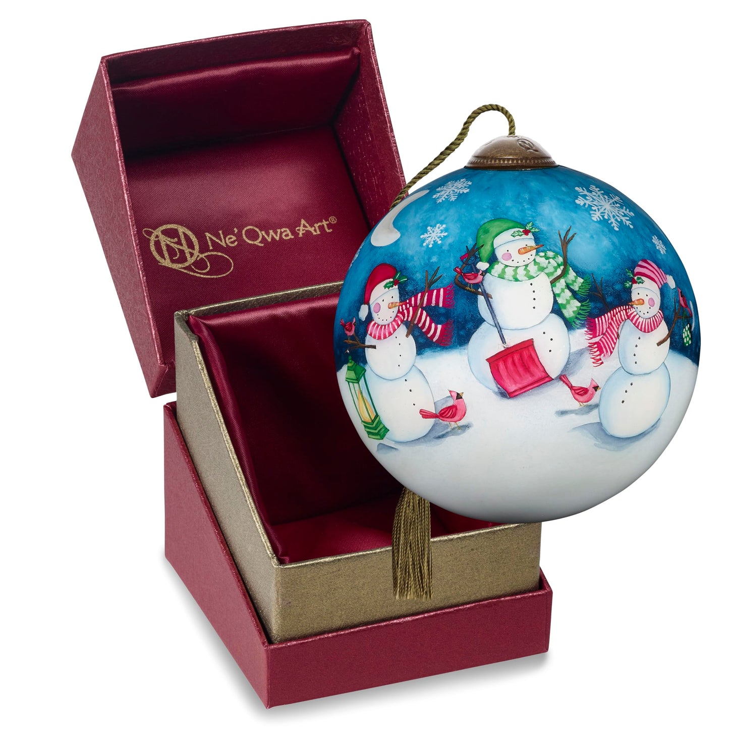 Neqwa Art Special Friends Warm the Heart by Hazel Lincoln Hand-painted Glass Ornament