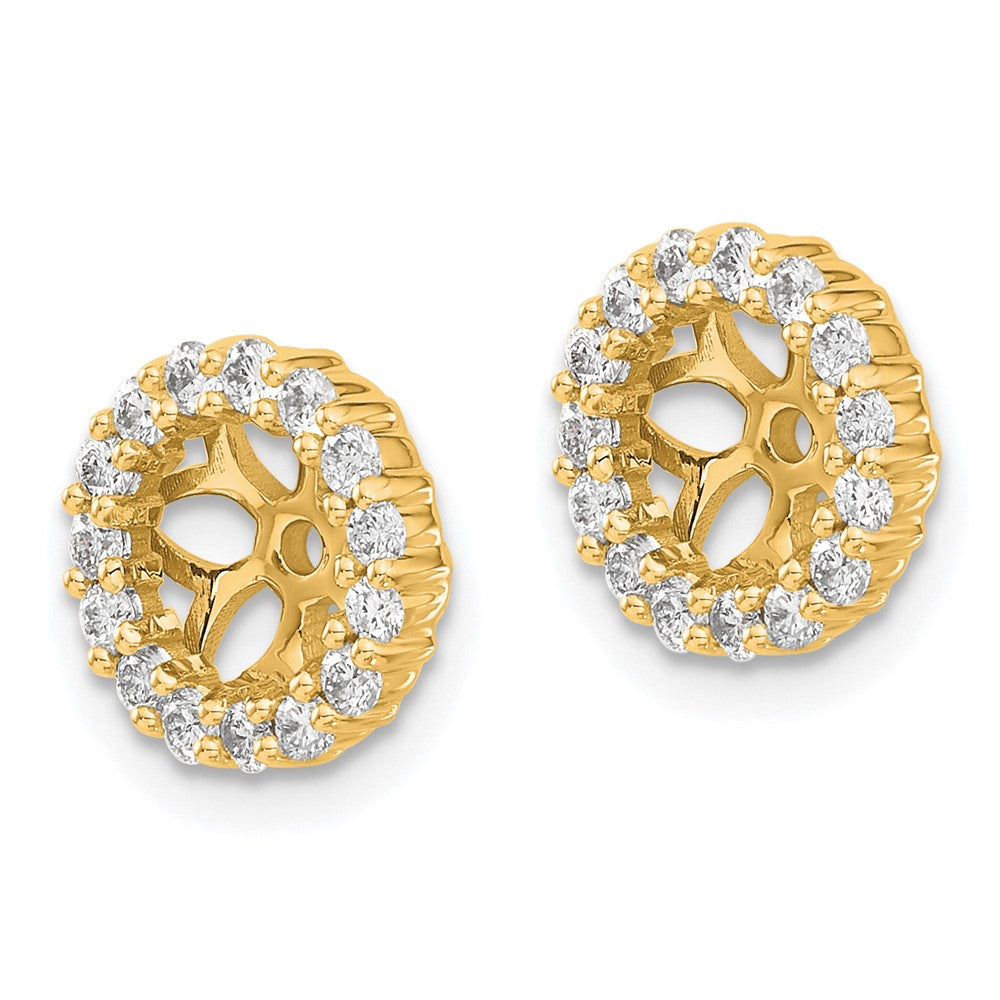 14K Gold Diamond Circle Earring Jacket Mountings