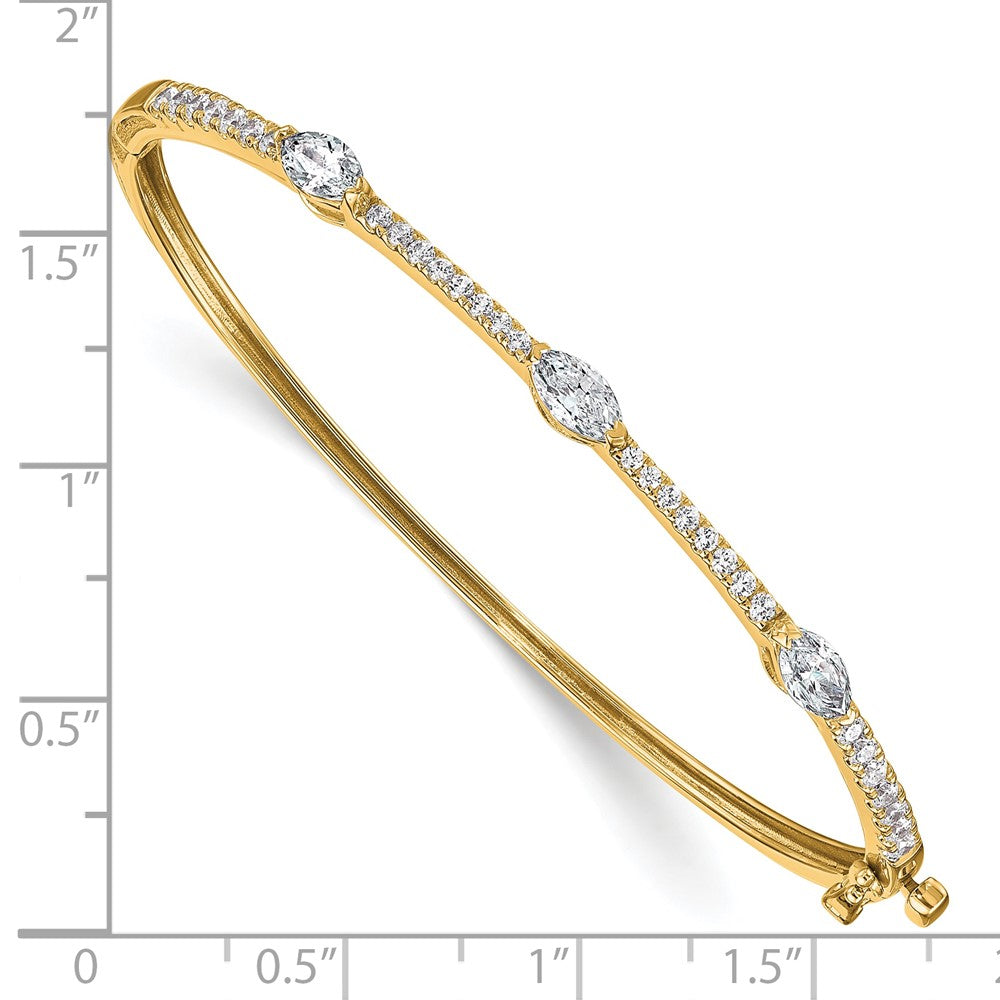 True Origin 14K Yellow Gold 1 5/8 carat Lab Grown Diamond VS+ F+ 6.75 in Complete Hinged Bangle