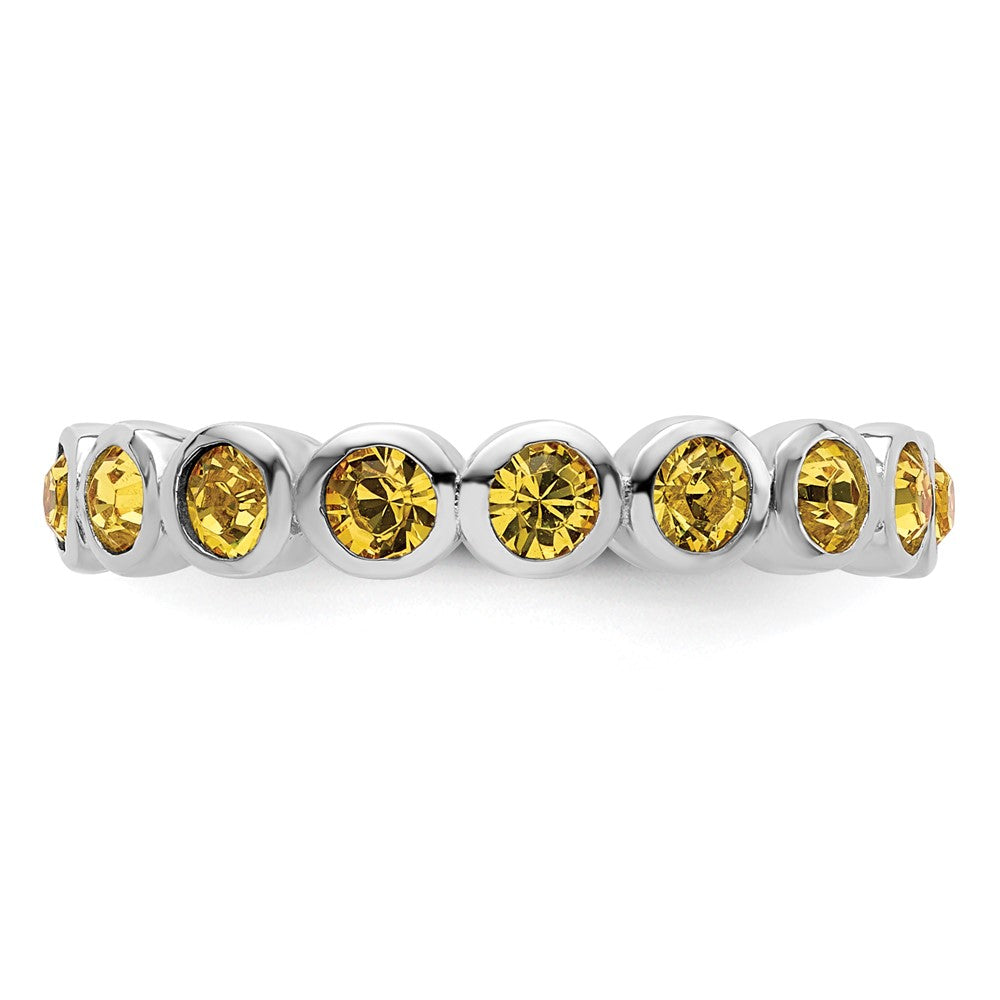 Sterling Silver Stackable Expressions November Crystal Ring Size -6