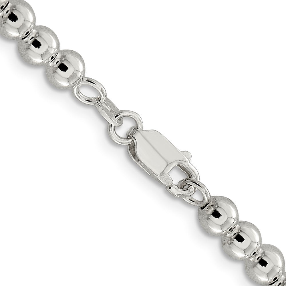 Sterling Silver 5mm Beads on Box Chain 16 Inches