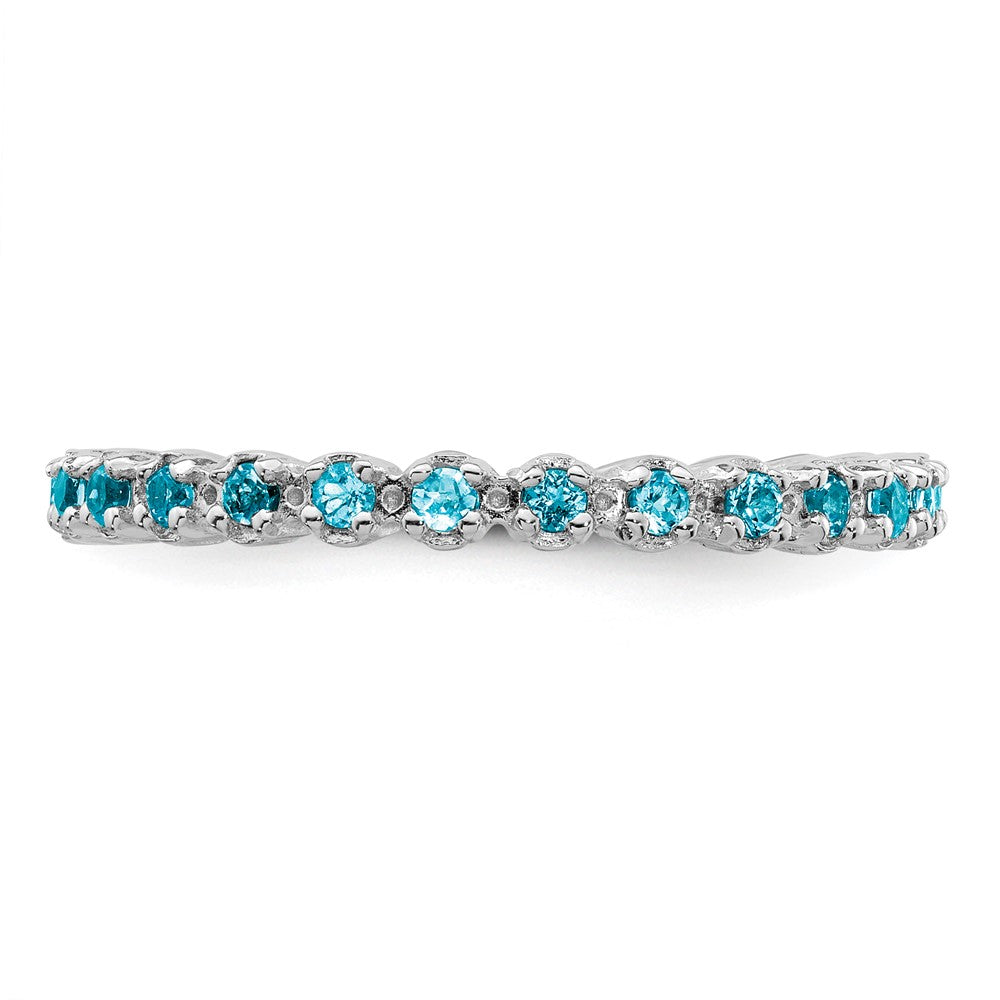 Sterling Silver Stackable Expressions Blue Topaz Ring Size -6