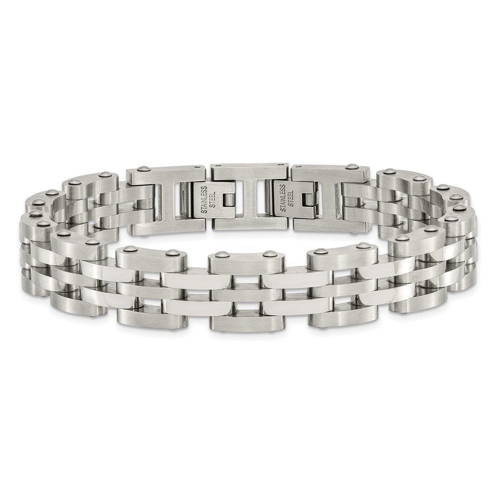 Stainless Steel Brushed and Polished 8.75in Bracelet 8.75 inches