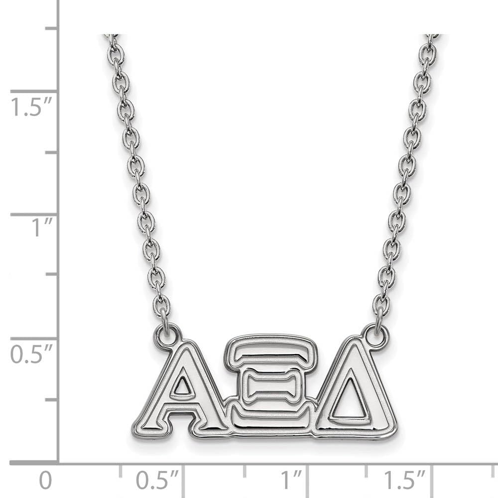 Sterling Silver 18in Official Licensed Greek Sororities Alpha Xi Delta (???) Medium Pendant w/ Necklace