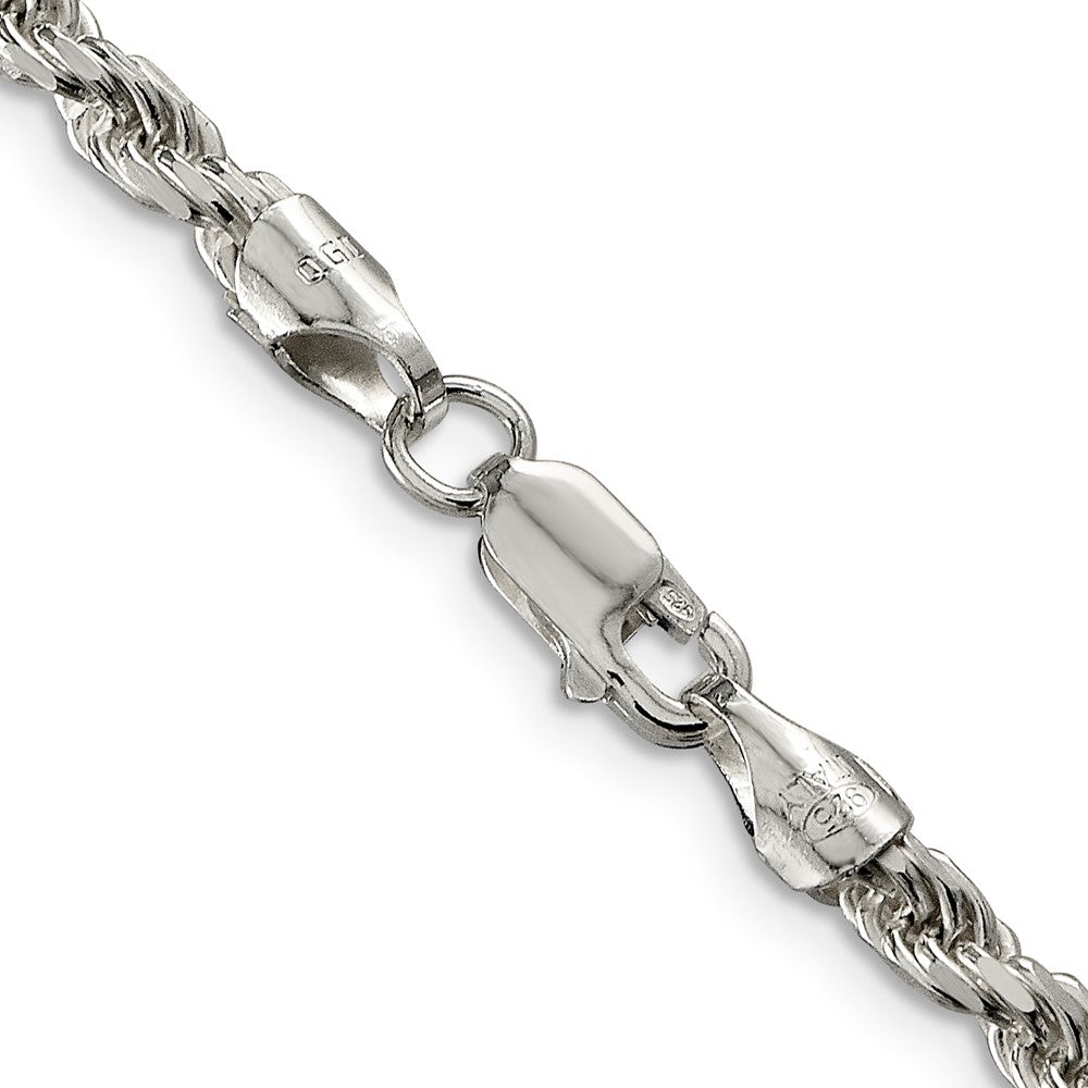 Sterling Silver 3.75mm Diamond-cut Rope Chain 28 Inches