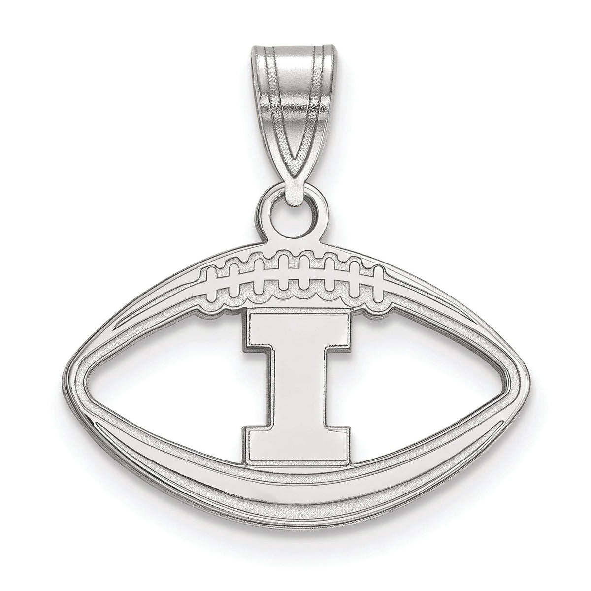 Women's Illinois Fighting Illini Sterling Silver Logo Football Pendant