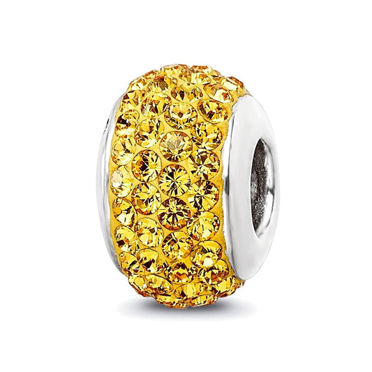 Sterling Silver Reflections Yellow Full Preciosa Crystal Bead