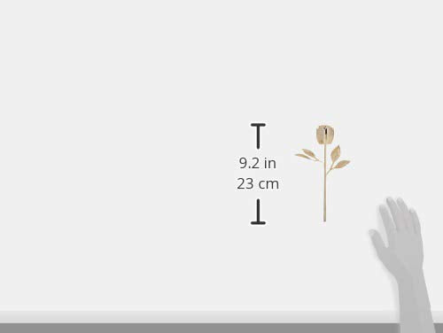 Gold Finish Rose Ring Holder, Long Stem