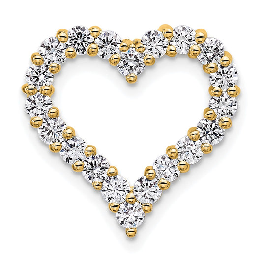 14k 1 carat Lab Grown Diamond VS/SI+ G+ Heart Chain Slide Pendant