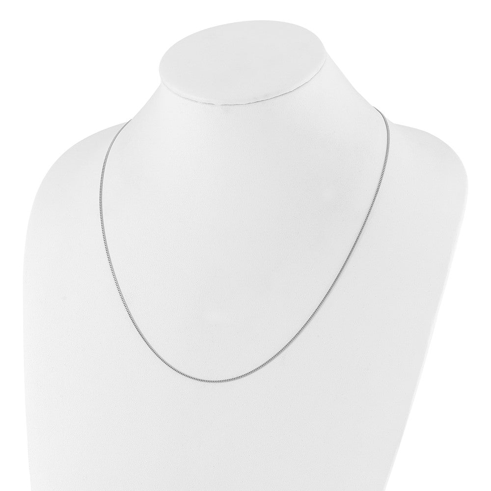 Sterling Silver RH-plated Adjustable 1.4mm Curb Chain