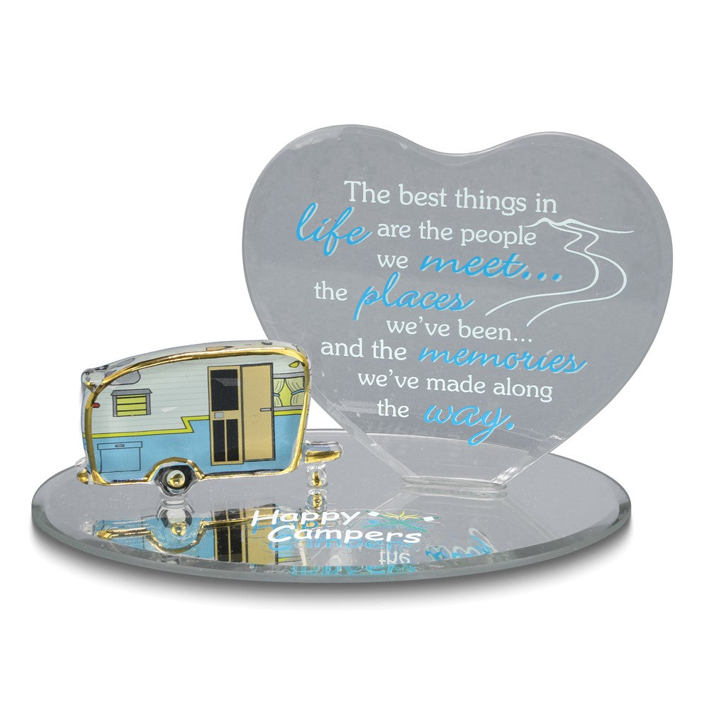 Glass Baron Handcrafted Happy Campers Glass Figurine