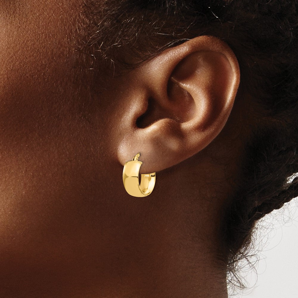 14K 6mm High Polished Hoop Earrings