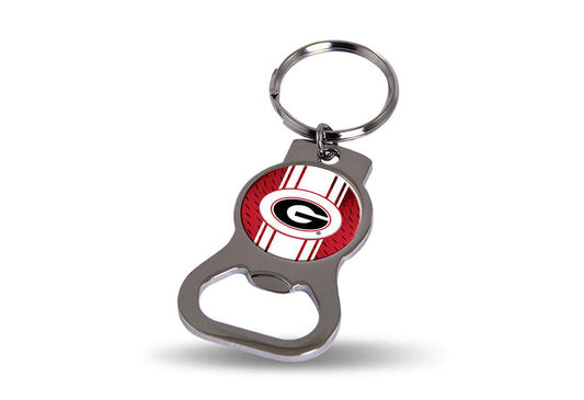 NCAA Univ. of Georgia Silver-tone Bottle Opener Key Ring by Rico Industries QGC6422