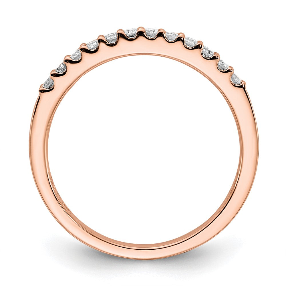 Sterling Silver Rose Tone Diamond Wedding Band