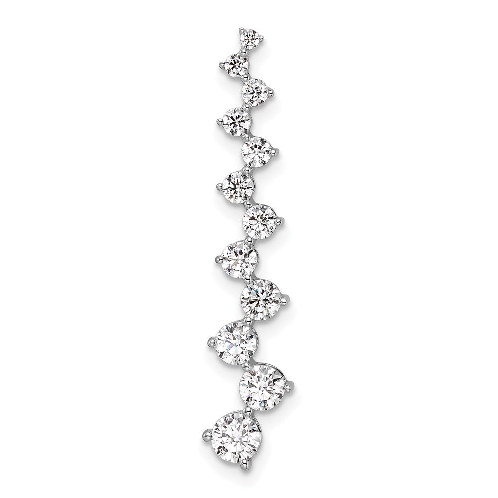 14k White Gold 1 carat Lab Grown Diamond VS/SI+ G+ Fancy Bar Chain Slide Pendant
