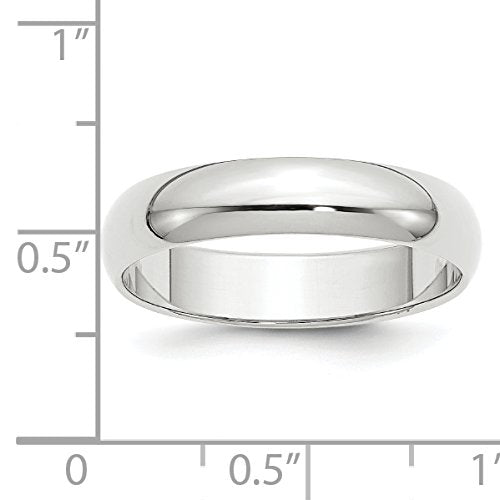Primal Gold 10 Karat White Gold 5mm Half Round Band Size 5