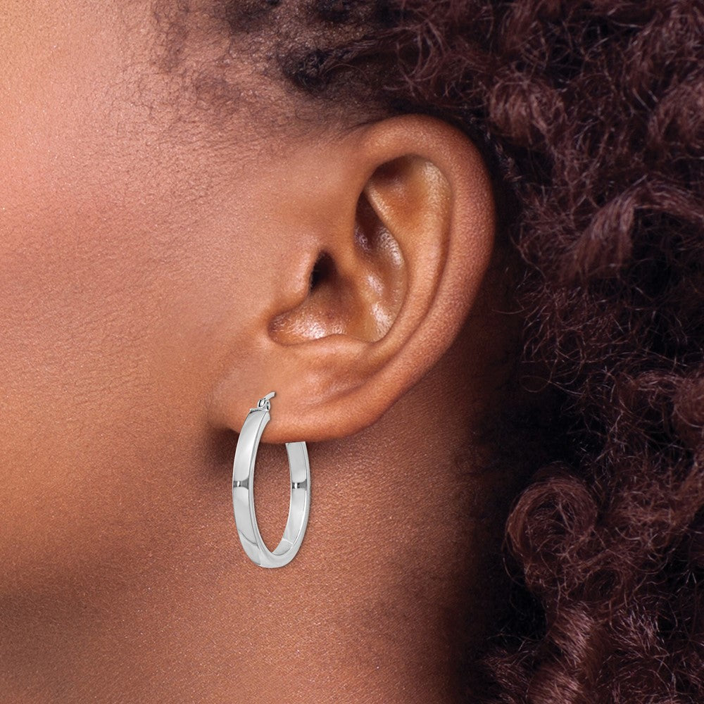 Sterling Silver Rhodium-plated CZ Threader Earrings