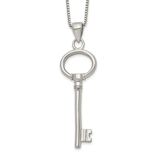 Stainless Steel Polished Key 20in Necklace