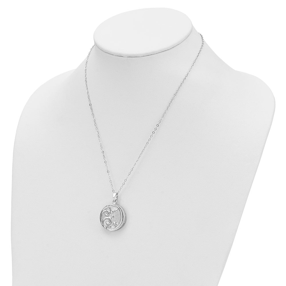Sentimental Expressions Sterling Silver Rhodium-plated Antiqued Goodnight Ash Holder 18 Inch Necklace 18 Inches