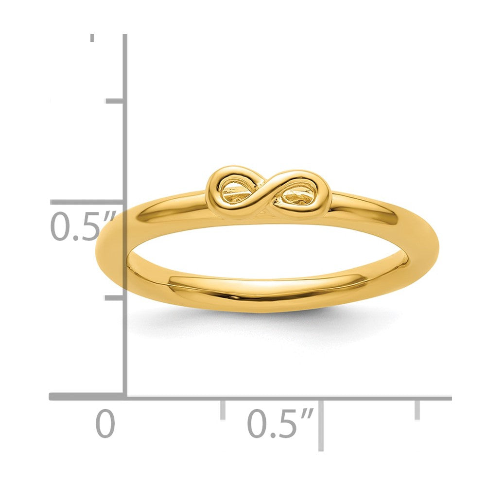 Sterling Silver Stackable Expressions Yellow-plated Infinity Symbol Ring