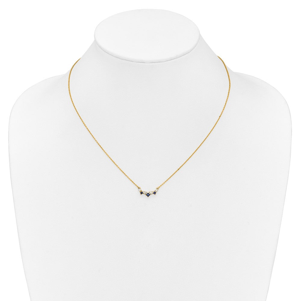 14k Sapphire and Diamond 18 inch Necklace