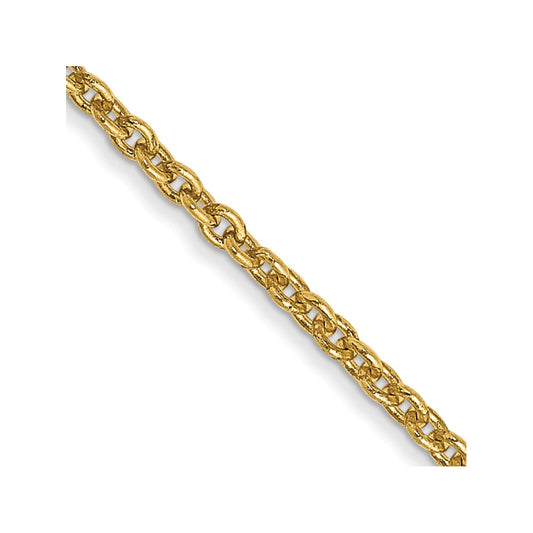 14K 22 inch 1.4mm Forzantine Cable with Lobster Clasp Chain