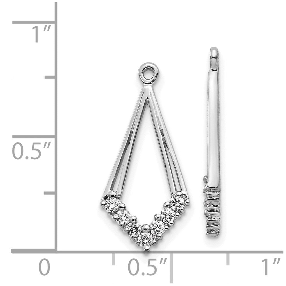 14K White Gold AA Diamond-Shaped Diamond Earring Jacket