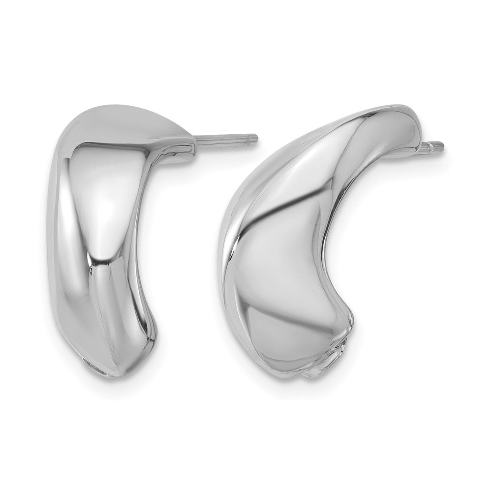 Sterling Silver Rhodium-plated Polished J-Hoop Earrings