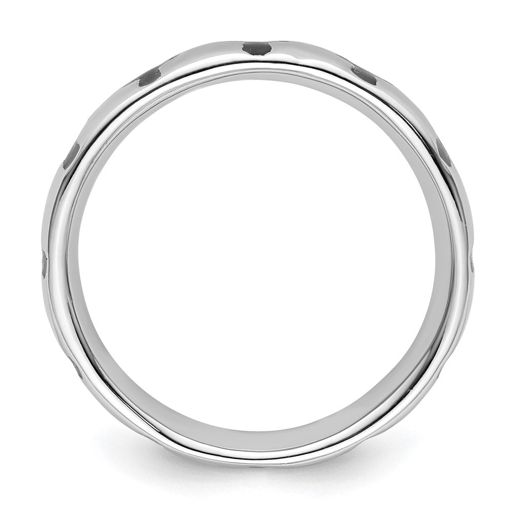 Sterling Silver Stackable Expressions Polished Enameled Cross Ring Size -8