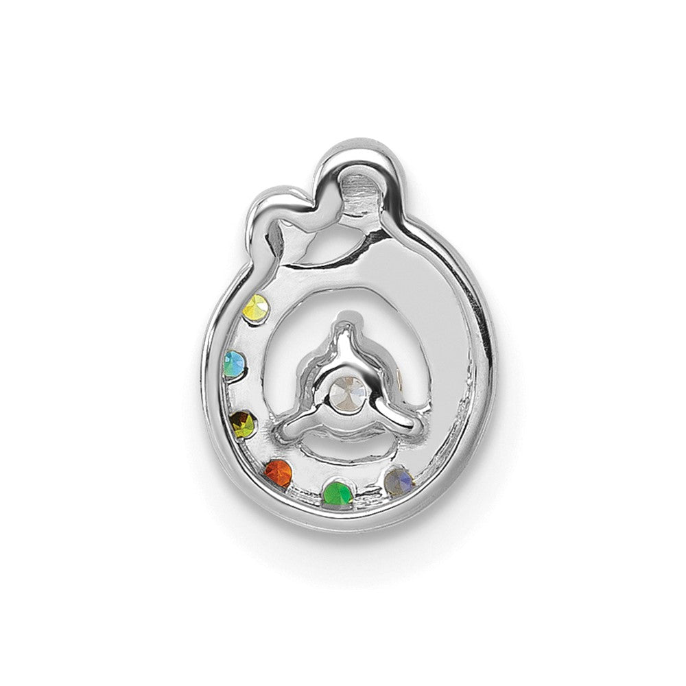 14k WG 6 Birthstone and Dia Mother/Child Chain Slide Semi-mount