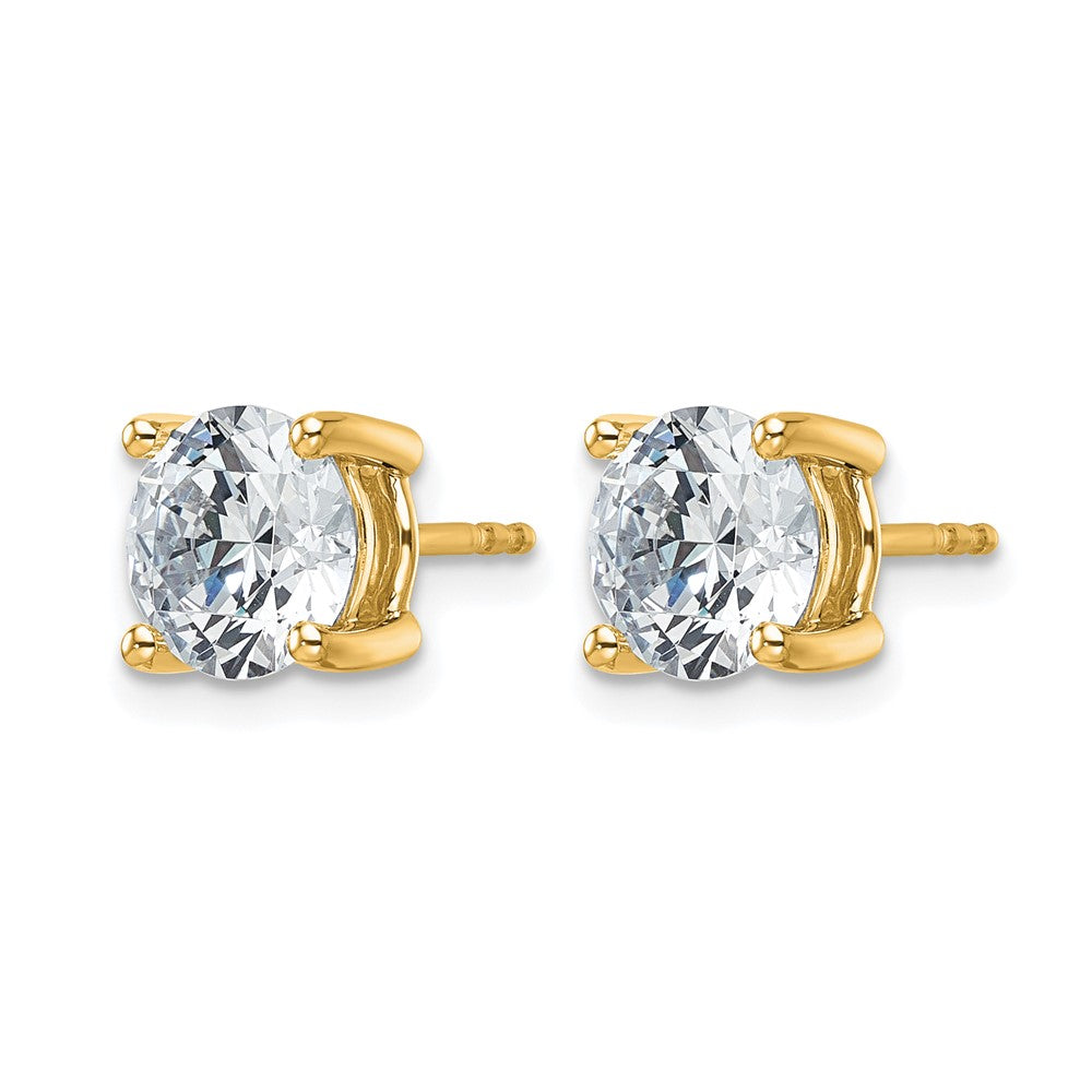 14k 4 carat Certified Lab Grown Diamond VS/SI+ G+ Round Complete Four Prong Heavyweight Stud Earrings