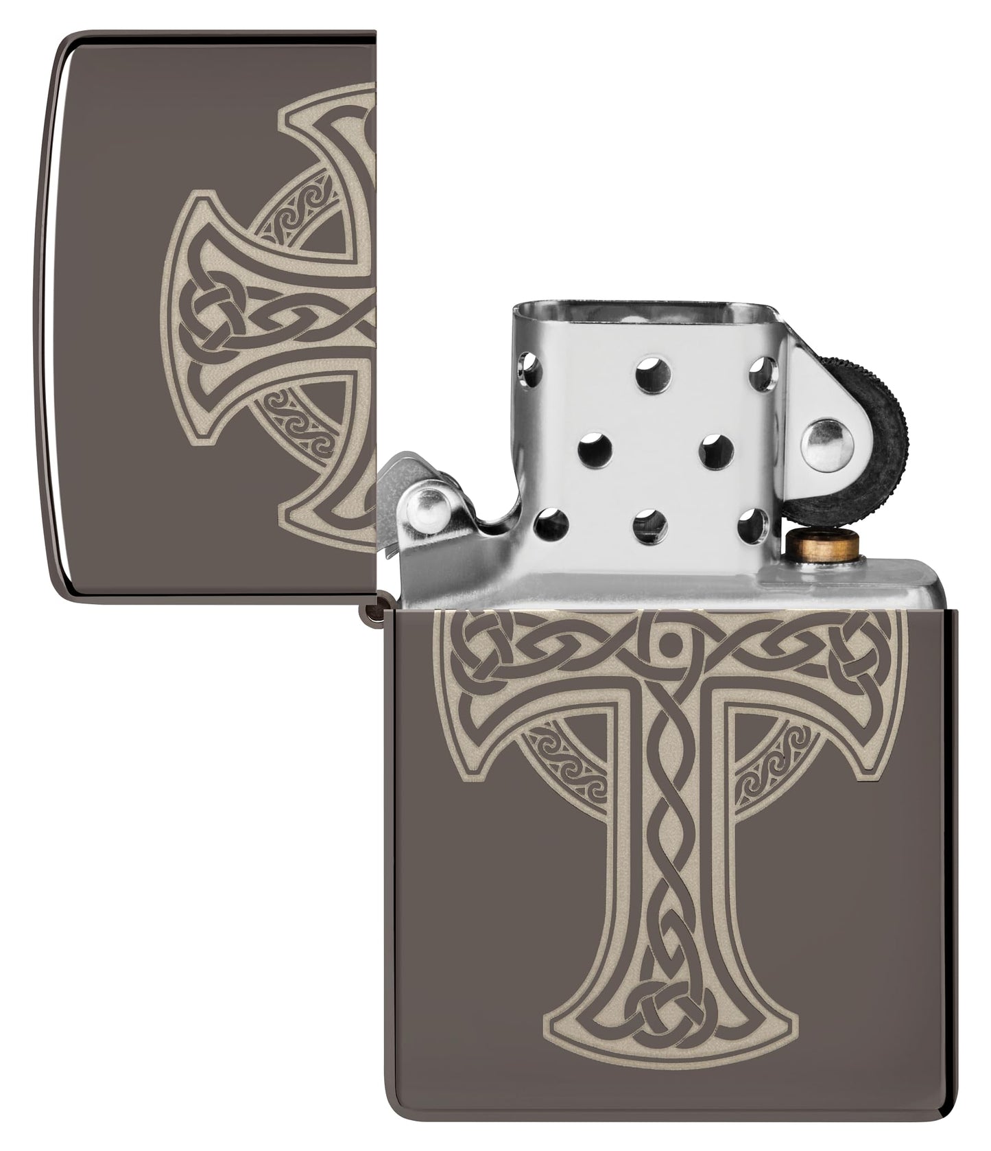 Zippo 48614 Black Ice Celtic Cross Design Windproof Pocket Lighter