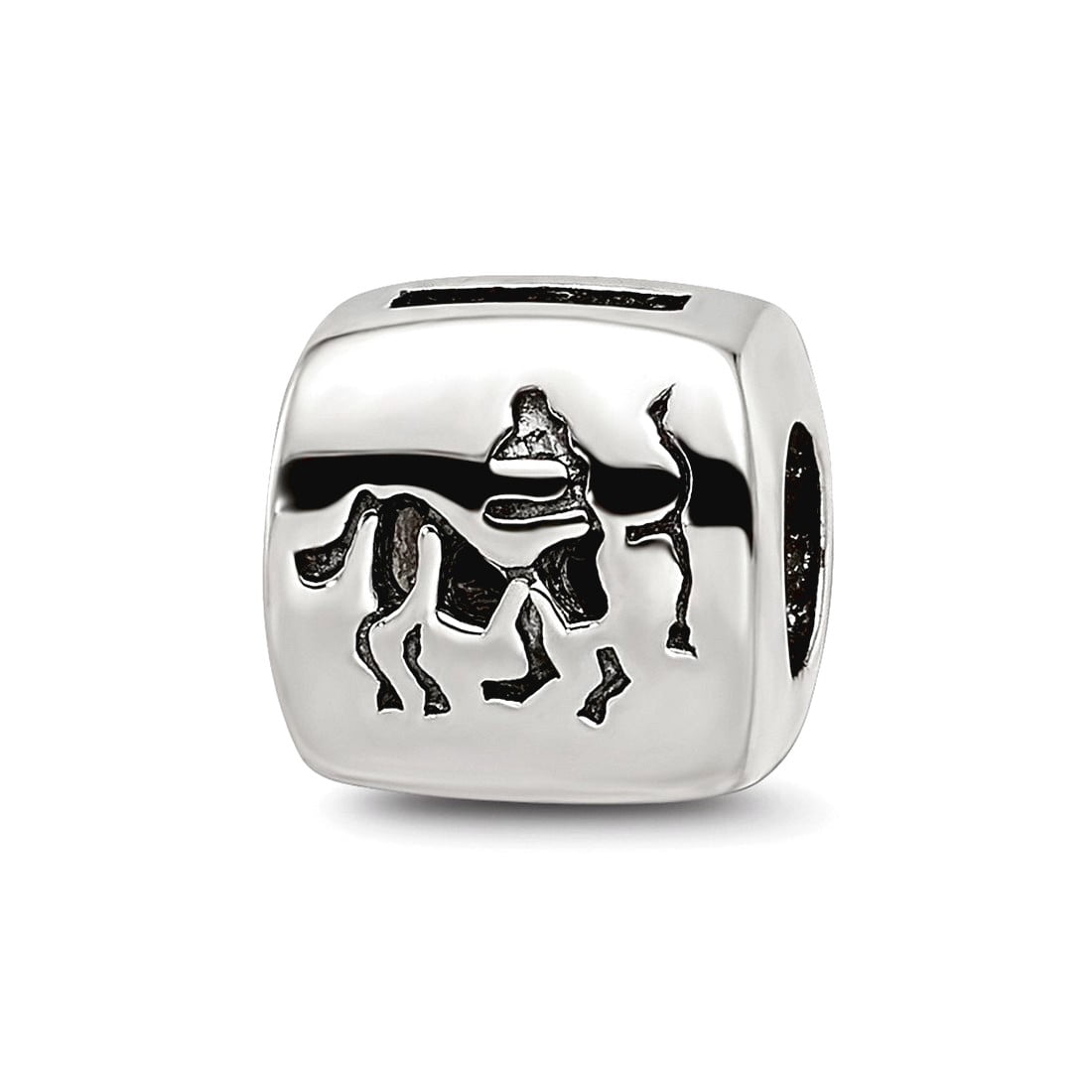 Sterling Silver Reflections Sagittarius Zodiac Antiqued Bead