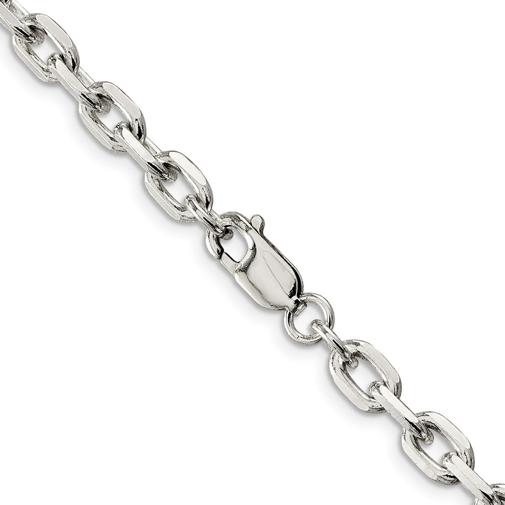 Sterling Silver 5.4mm Beveled Oval Cable Chain 26 Inches