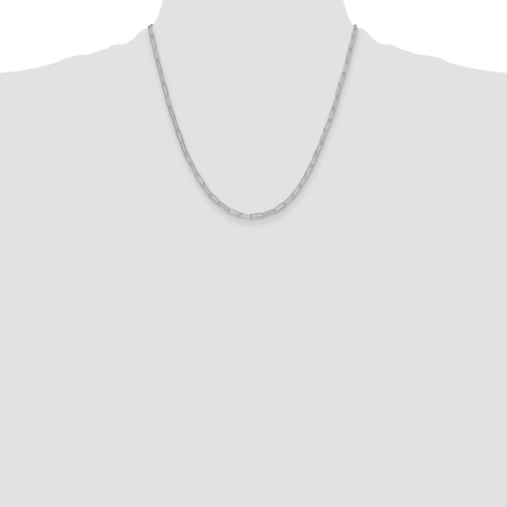 Sterling Silver Polished 3.15mm Paperclip Chain 20 Inches
