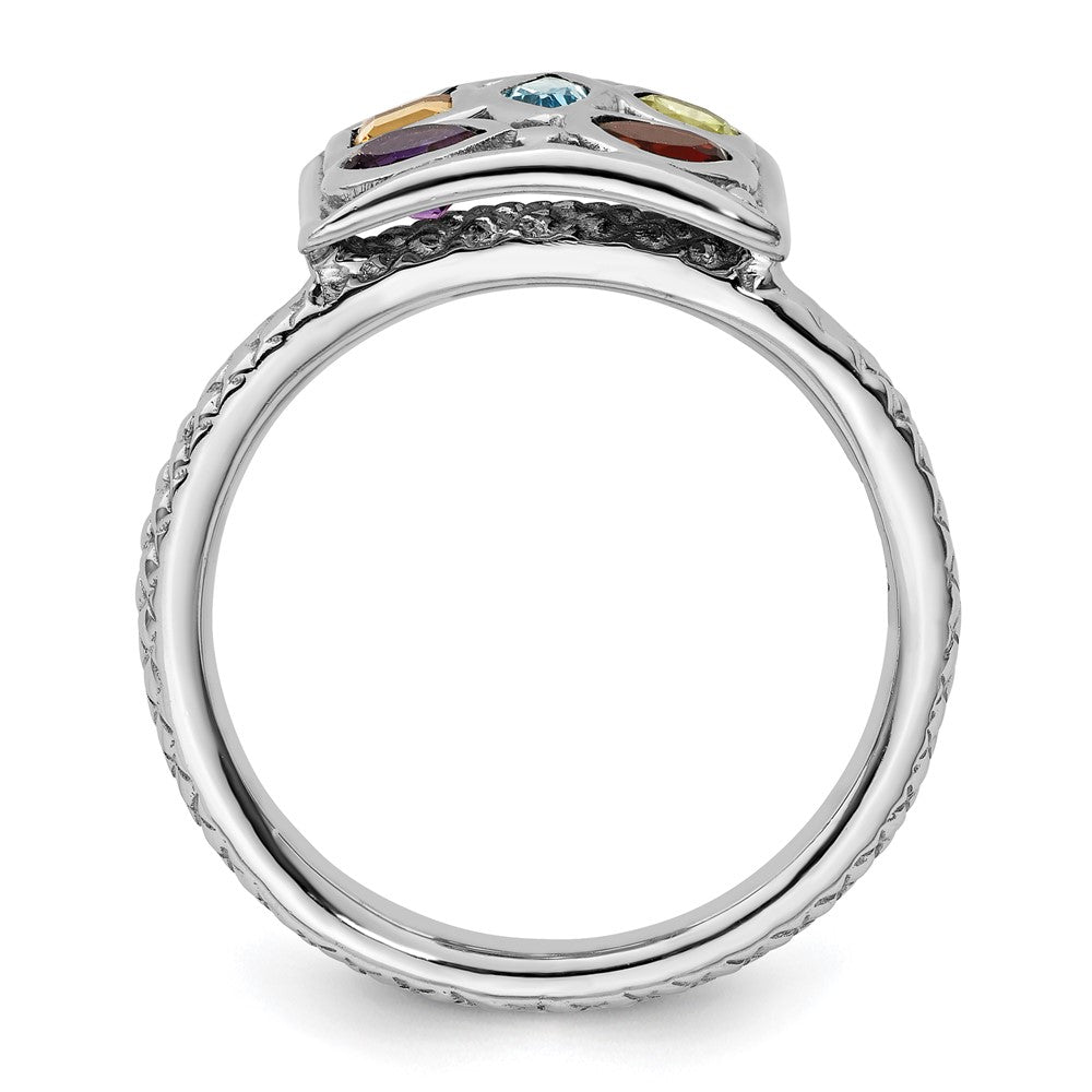 Sterling Silver Stackable Expressions Gemstone Ring Size -10