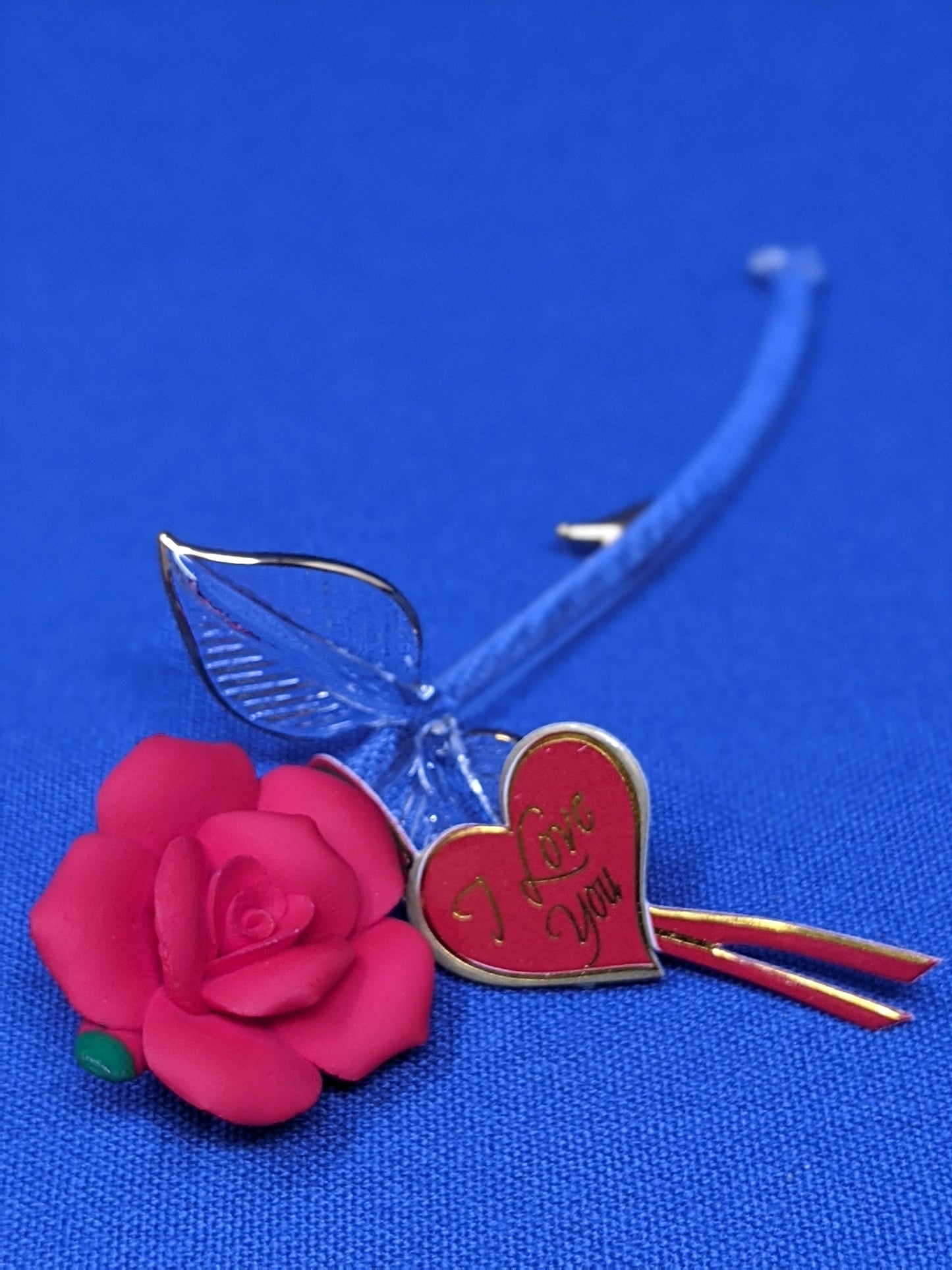 Glass Baron "I Love You" Red Rose Small