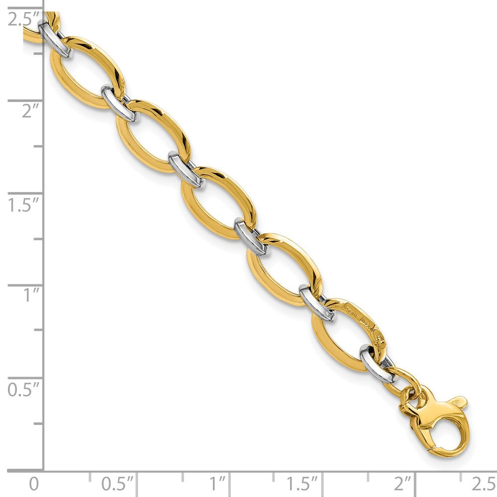 14K Two-tone Polished w/.5in ext. Bracelet 7  inches