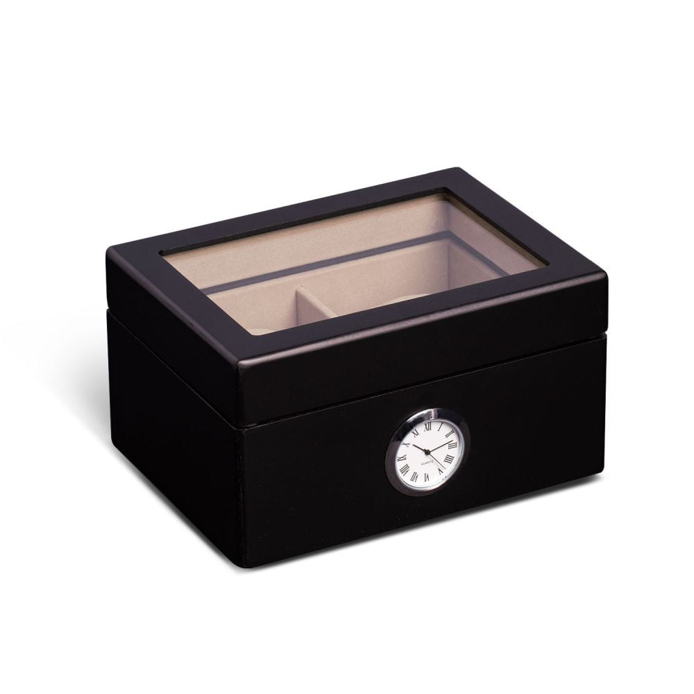 All in Time Watch Box, Double Slot, Black Wood