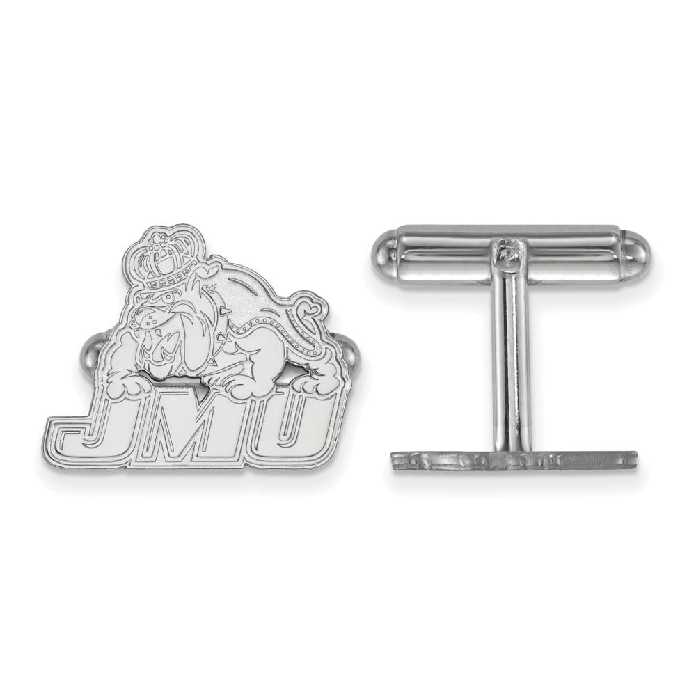 Sterling Silver Rhodium-plated LogoArt James Madison University Cuff Links Q-SS020JMU