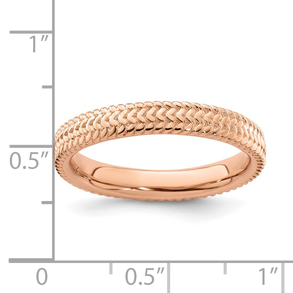 Sterling Silver Stackable Expressions Pink-plated Ring Size -8