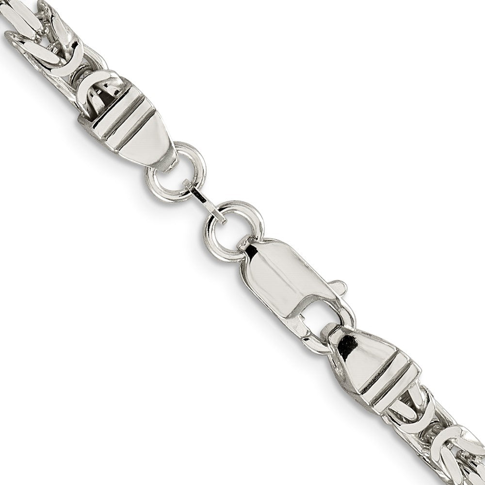 Sterling Silver 4.25mm Byzantine Chain 18 Inches