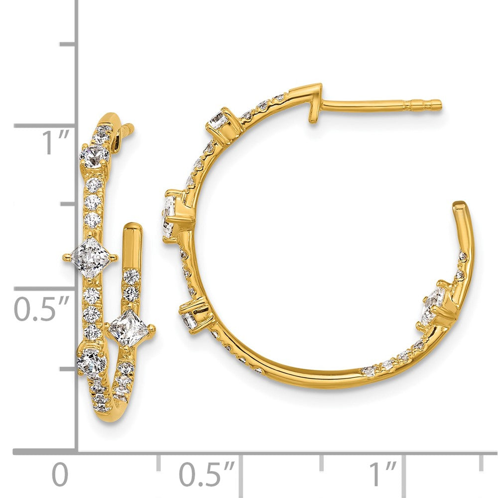 True Origin 14k 1 carat Lab Grown Diamond VS DEF J-Hoop Earrings