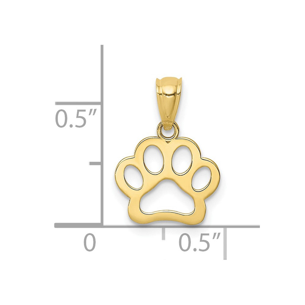 10K Gold Dog Paw Pendant