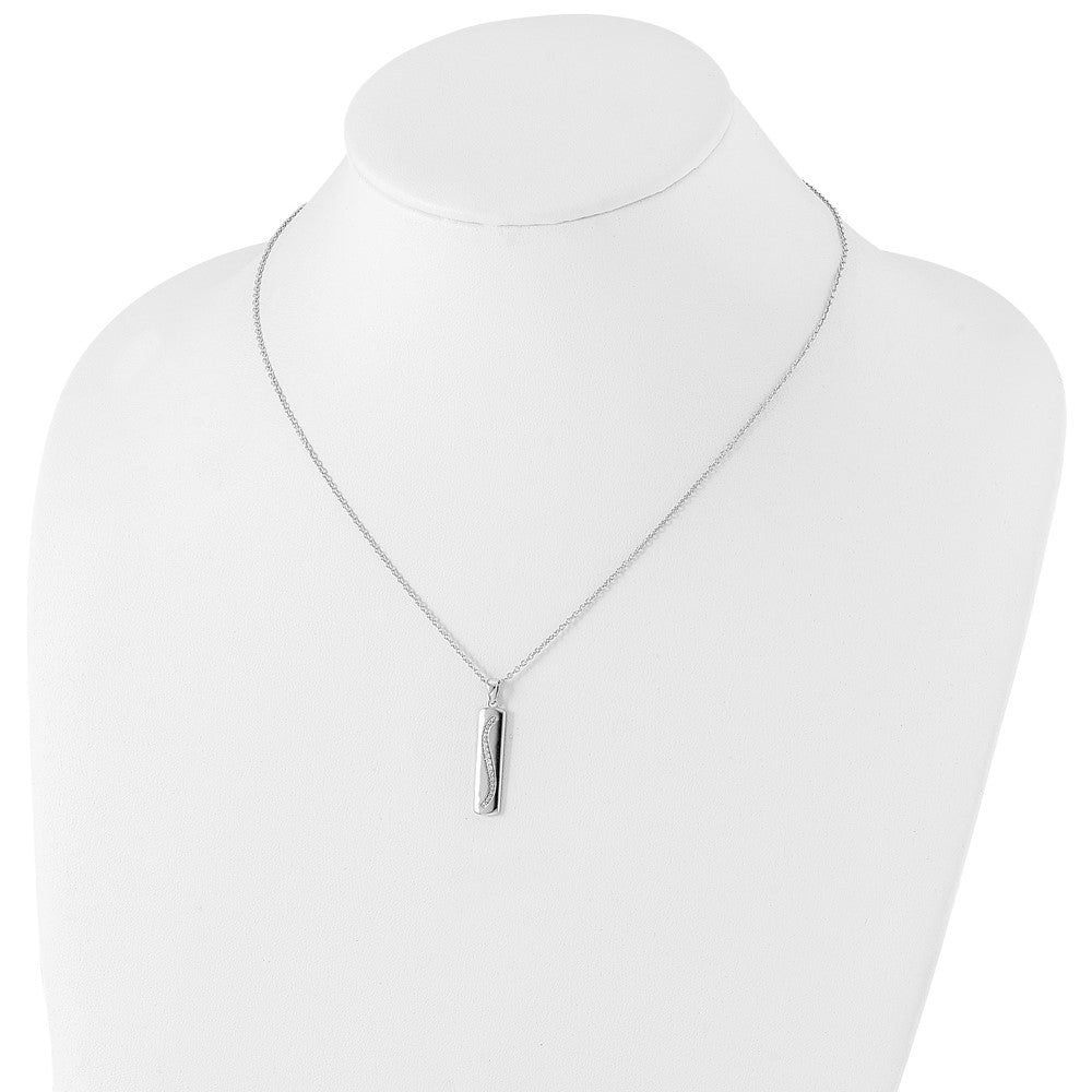 White Ice Sterling Silver Rhodium-plated 18 Inch Diamond Necklace with 2 Inch Extender 18 Inches