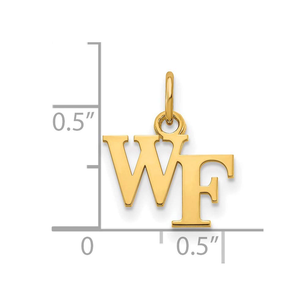 14k Gold LogoArt Wake Forest University W-F Extra Small Pendant Q4Y001WFU