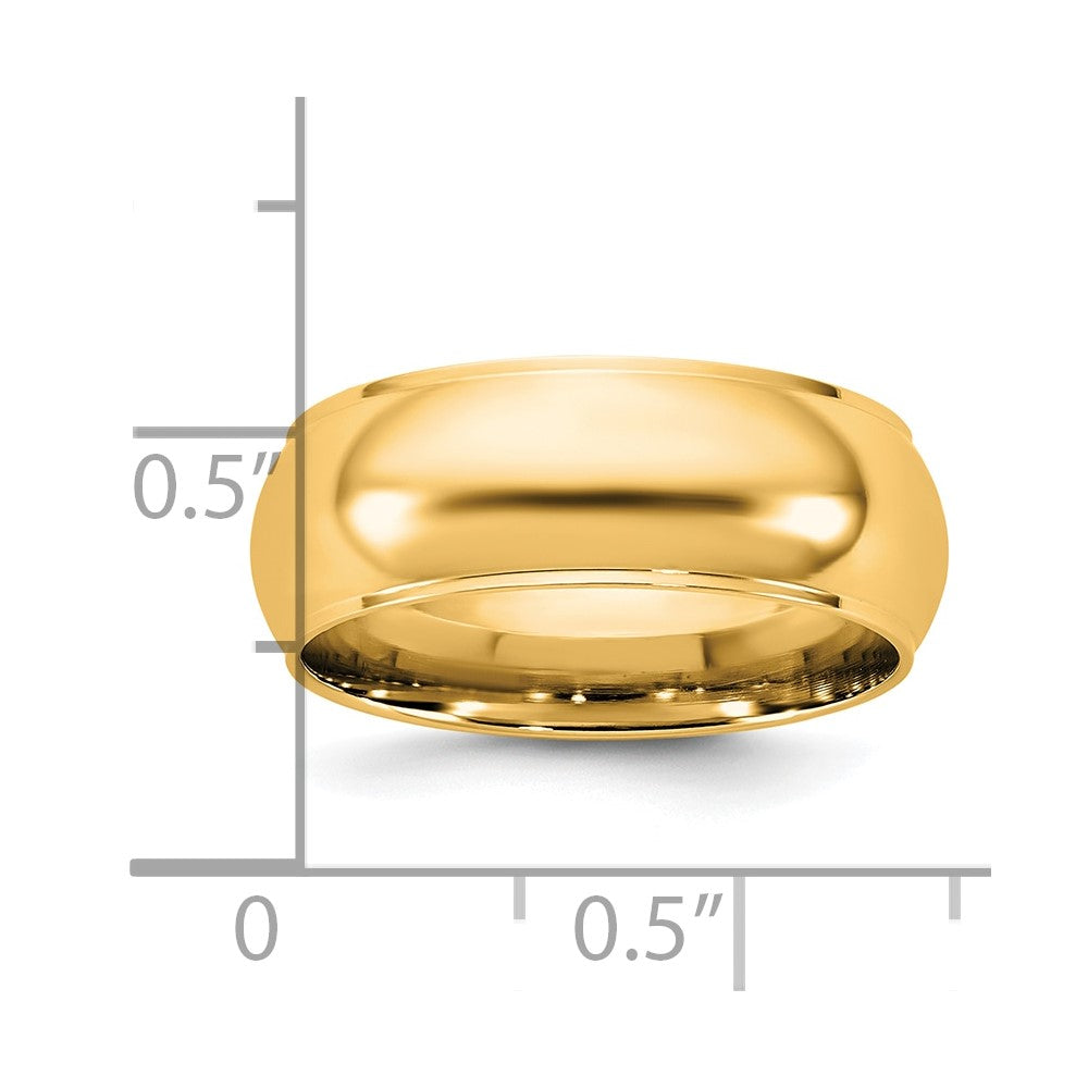 14KY 7mm Half Round with Edge Band Size 9