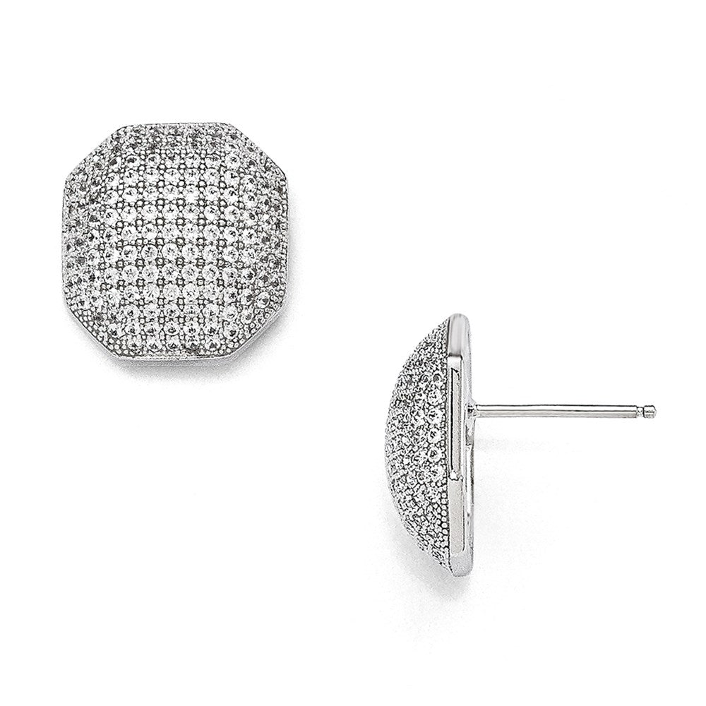 Sterling Silver & CZ Brilliant Embers Polished Post Earrings