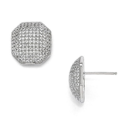 Sterling Silver & CZ Brilliant Embers Polished Post Earrings