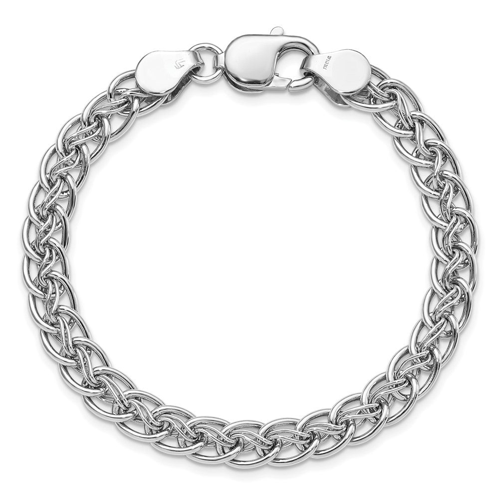 Sterling Silver Rhodium-plated Polished Link Bracelet 7.5  inches